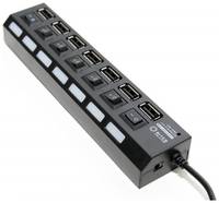 USB-концентратор 5bites HB27-203P, разъемов: 7, 100 см, черный