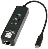USB-концентратор 5bites UA3C-45-10BK, разъемов: 3, черный