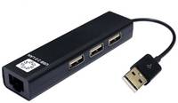 USB-концентратор 5bites UA2-45-06BK, разъемов: 3, черный