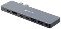 USB-концентратор Canyon 8-в-1 (CNS-TDS08DG), разъемов: 8, серый