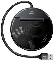 Автомобильное зарядное устройство CAHUB-FX01 Baseus Car Sharing Charging Station(Type-C+Dual USB with Three-in-one M+L+T Data Cable)