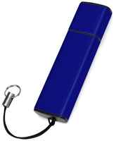 Флеш-карта USB 2.0 16 Gb металлическая с колпачком Borgir, синий