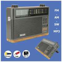 Портативный беспроводной радиоприемник Meier M-8001BT с LED лампой / USB / microSD