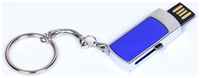 Металлическая выдвижная мини флешка для нанесения логотипа (64 Гб  /  GB USB 2.0 Темно - синий / Dark Blue 401 Флеш накопитель apexto U907 слайдер)