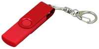 Поворотная флешка OTG с металлическим клипом в цвет корпуса (64 Гб  /  GB USB 2.0 / microUSB Красный / Red OTG031 Недорогая для андроида оптом)
