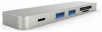 Переходник - Хаб WiWU T8 x2 Type C to x2 USB 3.0, x2 Type C, HDMI, Cardreader 7 in 1 Adapter