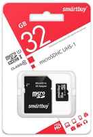 Карта памяти SmartBuy microSDHC 32 ГБ Class 10, R / W 30 / 25 МБ / с, адаптер на SD, 1 шт.