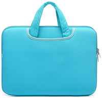 ZaMarket Сумка для ноутбука 15.6-16 дюймов, чехол под ноутбук, макбук (Macbook), ультрабук, со скрытыми ручками и двумя карманами, размер 40-29-2 см, голубой