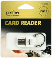 Картридер microSD(G)-USB(A) Perfeo, белый