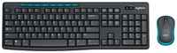 Комплект клавиатура + мышь Logitech Wireless Combo MK275, черный / голубой, QWERTY