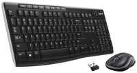 Комплект клавиатура + мышь Logitech Wireless Combo MK270, черный, английская / русская