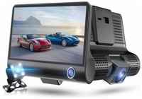 Aquadeviva Автомобильный видеорегистратор Full HD, с 3 камерами, видеорегистратор с задней камерой