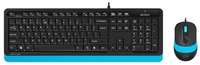 Комплект клавиатура+мышь A4Tech Fstyler F1010 черный / синий