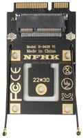 Адаптер-переходник для PCIe M.2 / CNVi M.2 Wi-Fi IPEX4 на mini PCIe Wi-Fi IPEX1  /  NFHK N-9438 V1