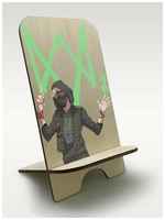 BrutBag Подставка, держатель для телефона из дерева c рисунком, принтом УФ игры Watch Dogs 2 (хакеры, Ренч, Сторожевые Псы, PS, Xbox, PC) - 235