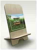 BrutBag Подставка для телефона из дерева c рисунком, принтом УФ Игры Jungle Strike (Sega, Сега, 16 bit, 16 бит, ретро приставка) - 2330