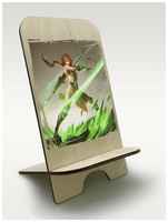 BrutBag Подставка, держатель для телефона из дерева c рисунком, принтом УФ Игры One Sacred 3 ( PS, Xbox, PC, Switch) - 2021