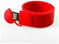 Подарочная флешка slap-браслет красный 16GB