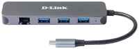 D-Link Сетевое оборудование DUB-2334 A1A Док-станция с разъемом USB Type-C, 3 портами USB 3.0, 1 портом USB Type-C PD 3.0 и 1 портом Gigabit Ethernet