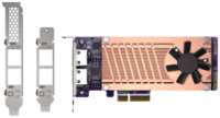 QNAP Плата расширения QNAP QM2-2P2G2T Expansion card 2 slots M.2 2280 NVMe. PCIe Gen3 x4 interface, 2x 2.5 GbE BASE-T