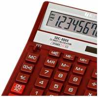 Калькулятор настольный Eleven SDC-888X-RD, 12 разрядов, двойное питание, 158×203×31мм