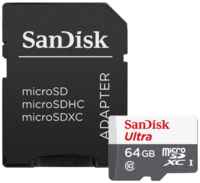 Карта памяти SanDisk microSDXC 128 ГБ Class 10, UHS-I, R / W 80 / 10 МБ / с, адаптер на SD, 1 шт.
