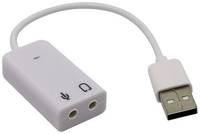 USB-адаптер, внешняя звуковая плата, Orient AU-01SW, разъемы для наушников и микрофона