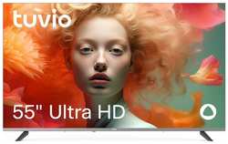 55 Телевизор Tuvio 4K ULTRA HD DLED Frameless на платформе Яндекс. ТВ, TD55UFGEV1, серый