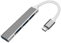 ORIENT CU-323, Type-C USB 3.0 (USB 3.1 Gen1)/USB 2.0 HUB 4 порта: 1xUSB3.0 + 3xUSB2.0, USB штекер тип С, алюминиевый корпус, (31235)