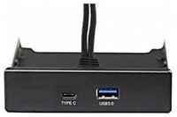 EXEGATE EX280447RUS Планка USB на переднюю панель U3H-617, 3,5″, 1 USB3.0+1 TypeC, черная, подсоед-е к мат. плат