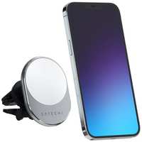 Автодержатель с беспроводным ЗУ Satechi Magnetic Wireless Car Charger Space для iPhone c системой MagSafe ST-MCMWCM