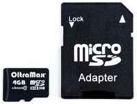 Карта памяти OltraMax microSDHC Class 10 4GB + SD adapter