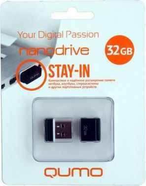 Флешка USB 32Gb QUMO NanoDrive USB2.0 черный QM32GUD-NANO-B