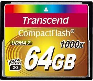 Карта памяти Compact Flash Card 64GB Transcend 1000x TS64GCF1000