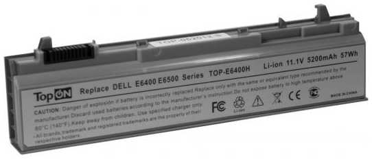 Аккумулятор для ноутбука Dell Latitude E6400, E6410, E6500, E6510, Precision M2400, M4400, M4500, M6400, M6500 Series 4400мАч 11.1V TopON TOP-E6400