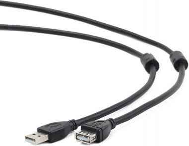 Кабель USB 2.0 AM-AF 4.5м Gembird экран 2 ферритовых кольца черный CCF2-USB2-AMAF-15