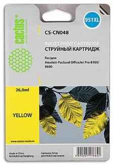 Картридж Cactus CS-CN048 №950/951XL для HP PhotoSmart HP OfficeJet Pro 8100/8600 желтый 26мл 203080135