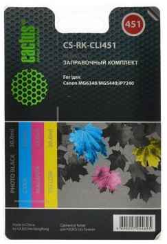 Заправка Cactus CS-RK-CLI451 для Canon MG 6340/5440/IP7240 цветной 3x30мл 203084074