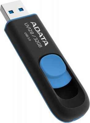 Флешка USB 32Gb A-Data UV128 USB3.0 AUV128-32G-RBE черный/синий