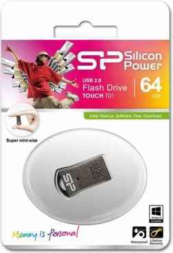 Флешка USB 64GB Silicon Power Touch T01 USB2.0 SP064GBUF2T01V1K серебристый 203095525