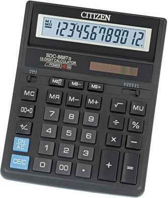 Калькулятор бухгалтерский Citizen SDC-888TII 12-разрядный черный 203159422
