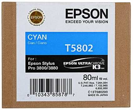 Картридж Epson C13T580200 для Epson Stylus Pro 3800 Cyan 203197138