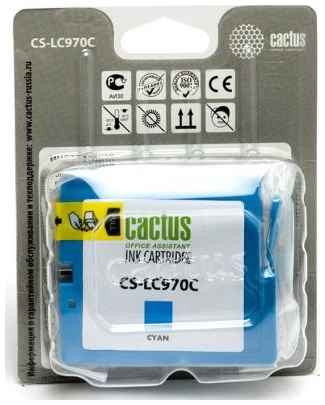 Картридж струйный Cactus CS-LC970C голубой для Brother DCP-135C/150C/MFC-235C/260C (20мл) 203313884
