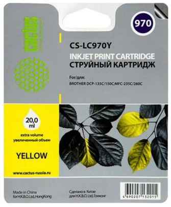 Картридж струйный Cactus CS-LC970Y желтый для Brother MFC-260c/235c/DCP-150c/135c (20мл) 203313886