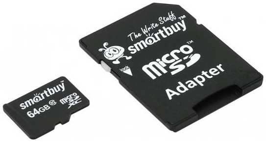 Smart Buy Карта памяти Micro SDXC 64GB Class 10 SmartBuy SB64GBSDCL10-01 + SD адаптер