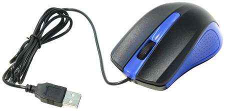 Мышь проводная Oklick 225M чёрный синий USB 203349170