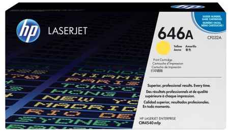 Картридж HP 646a CF032AC для LaserJet Enterprise CM4540 12500стр желтый 203379226