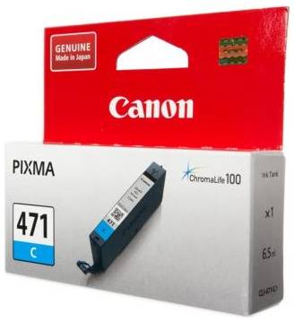 Картридж Canon CLI-471C для Canon PIXMA MG5740 PIXMA MG6840 PIXMA MG7740 320 Голубой 0401C001 203382400