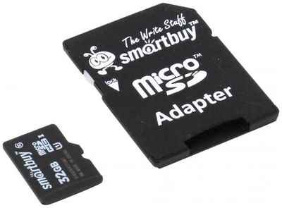 Smart Buy Карта памяти Micro SDHC 32GB Class 10 SmartBuy SB32GBSDCL10-01 + SD адаптер