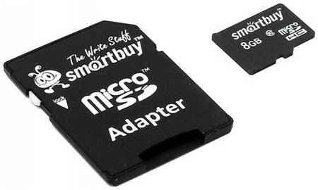 Карта памяти Micro SDHC 8GB Class 10 SmartBuy SB8GBSDCL10-01